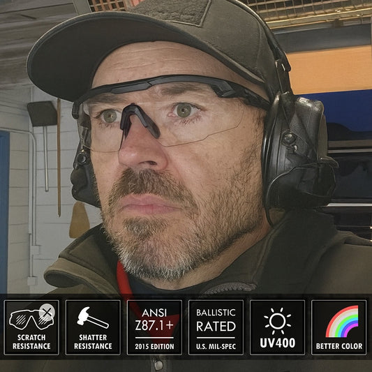 HTS HUNTERSKY S57 3 Color Lens Ballistic Tactical Shooting Glasses ANSI Z87+ UV400 Anti-Fog Eyewear for Airsoft Range Security and Outdoor Sports, for Men and Women