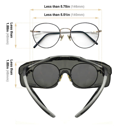 HTS HUNTERSKY 3906 ANSI Z87.1+ Anti Fog Lab Safety Glasses Fit Over Eyeglasses Up to 1.88 inch 100% UV Protective OTG Goggles