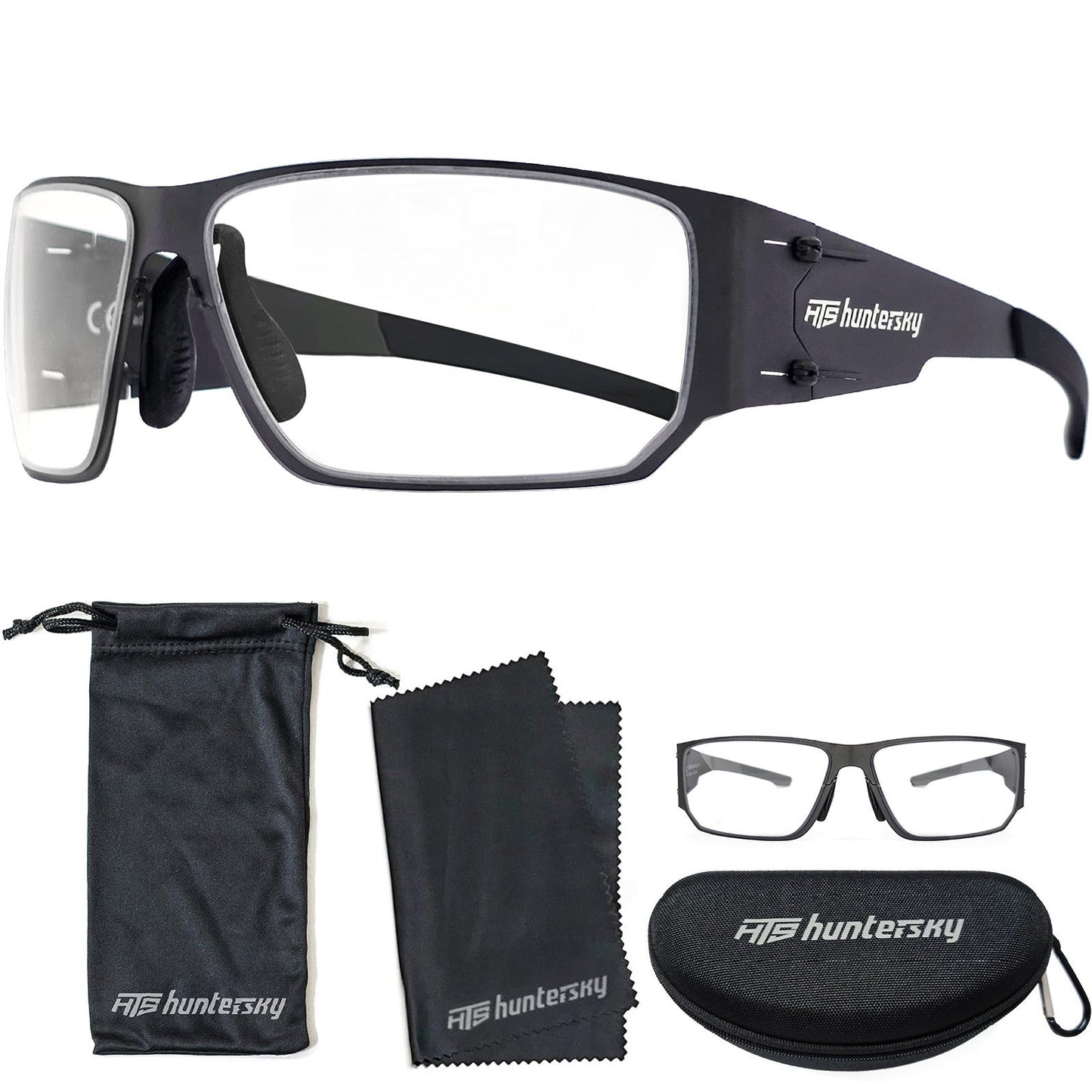 HTS HUNTERSKY M02 0.6 thin Japanese 301 Stainless Steel lightweight MILSPEC 2.5mm Thickness Impact Polarized Anti Fog Glasses