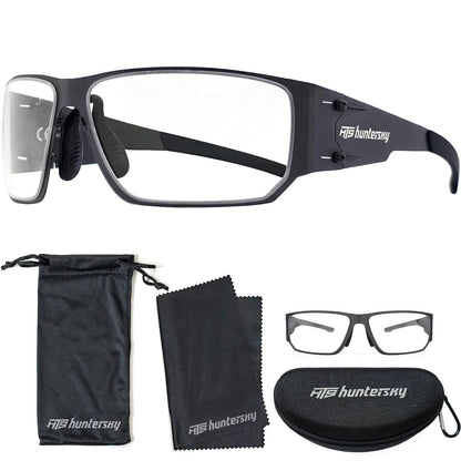 HTS HUNTERSKY M02 0.6 thin Japanese 301 Stainless Steel lightweight MILSPEC 2.5mm Thickness Impact Polarized Anti Fog Glasses
