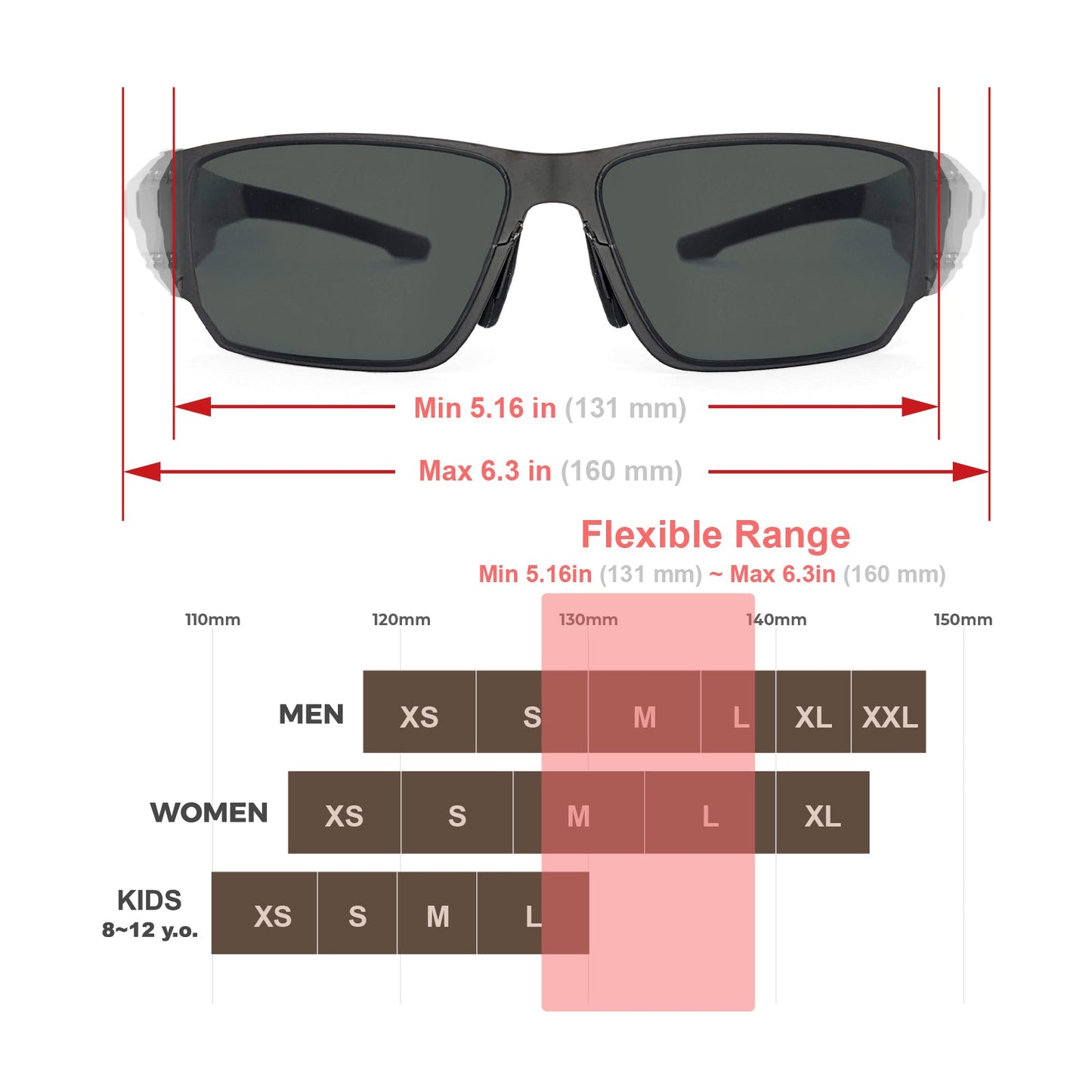 HTS HUNTERSKY M02 0.6 thin Japanese 301 Stainless Steel lightweight MILSPEC 2.5mm Thickness Impact Polarized Anti Fog Glasses