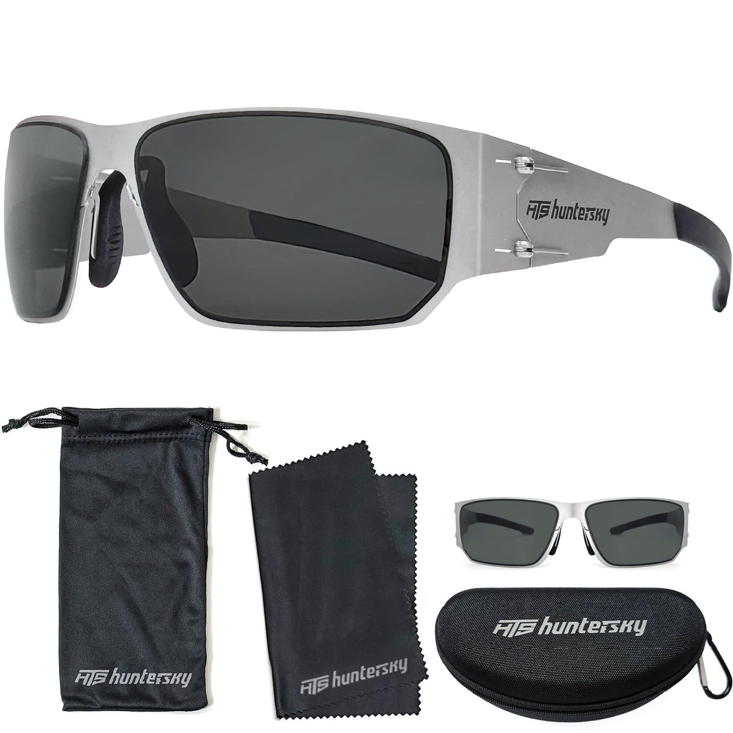 HTS HUNTERSKY M02 0.6 thin Japanese 301 Stainless Steel lightweight MILSPEC 2.5mm Thickness Impact Polarized Anti Fog Glasses