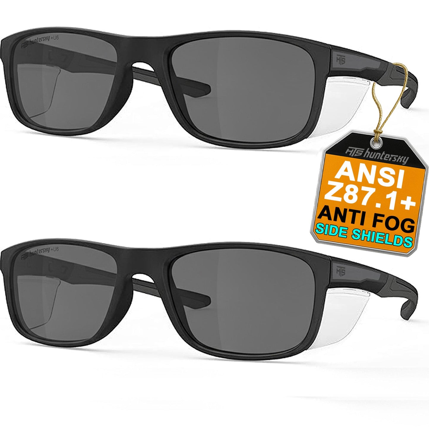 HTS HUNTERSKY P11 TR90NZZ Safety Glasses with Side Shield Small Size Women Men ANSI Z87 Anti Fog Scratch Resistant Lab Pickleball