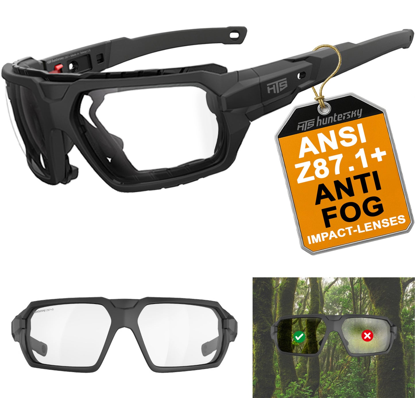 HTS HUNTERSKY Q37 Protective Powersports Motorcycle Anti Fog Riding Goggles Eyewear Padded Sunglasses Windproof
