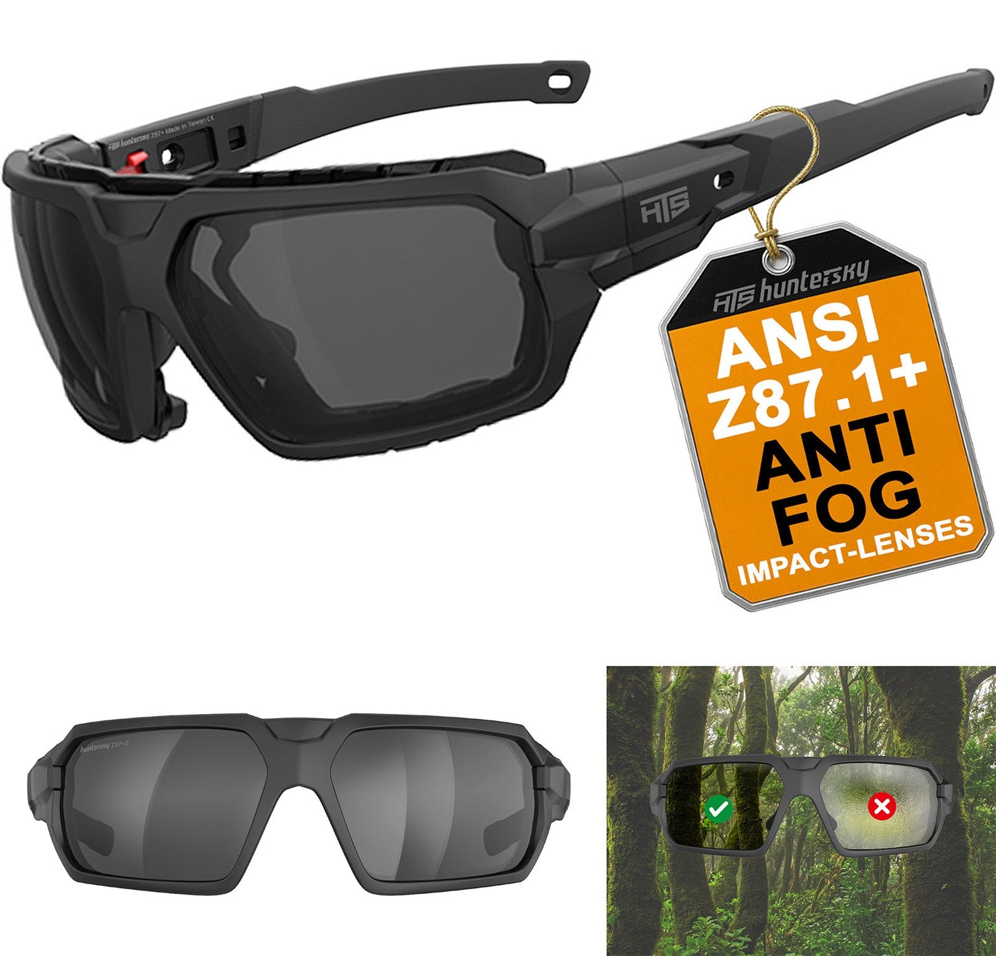 HTS HUNTERSKY Q37 Protective Powersports Motorcycle Anti Fog Riding Goggles Eyewear Padded Sunglasses Windproof