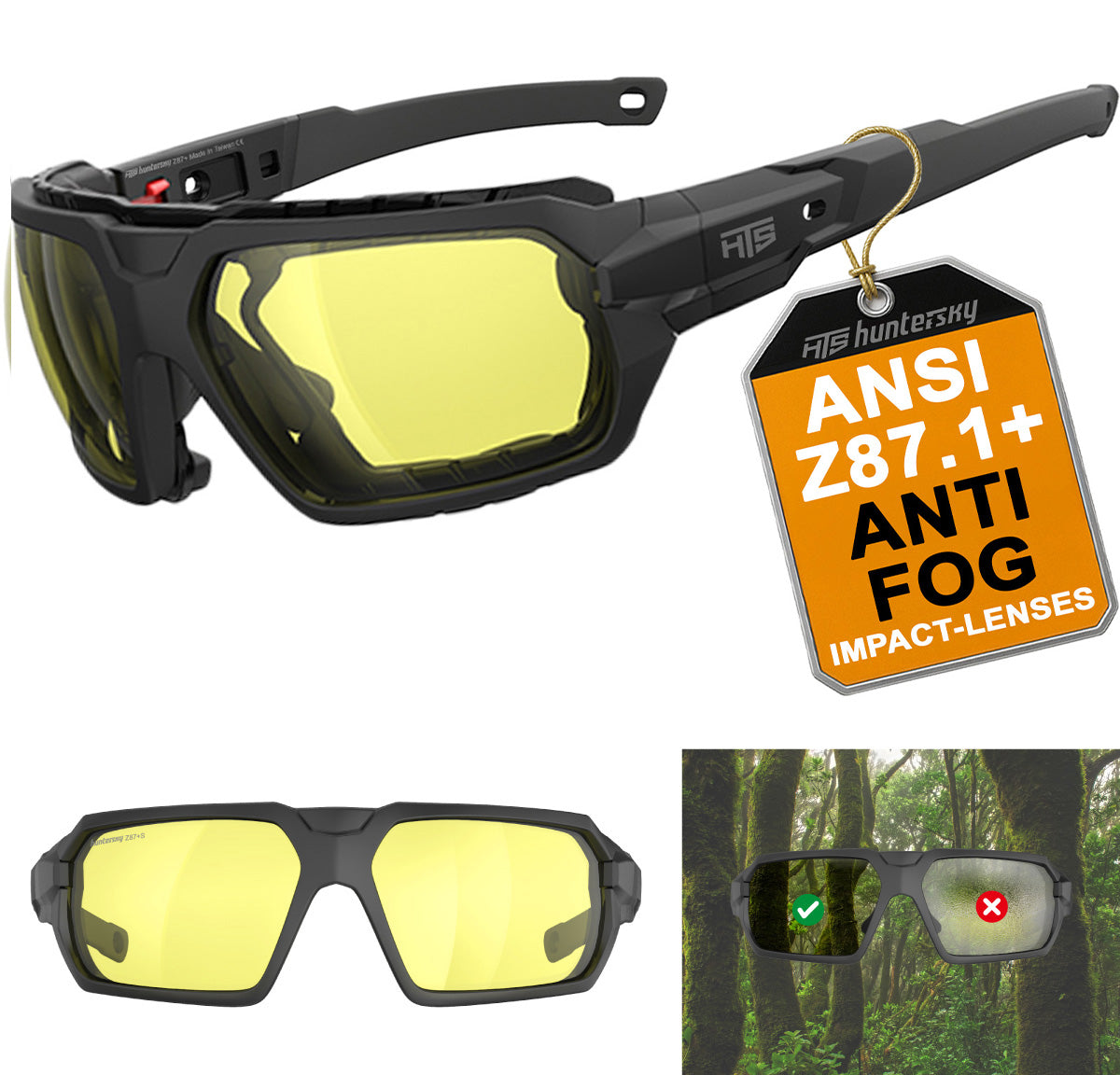 HTS HUNTERSKY Q37 Protective Powersports Motorcycle Anti Fog Riding Goggles Eyewear Padded Sunglasses Windproof