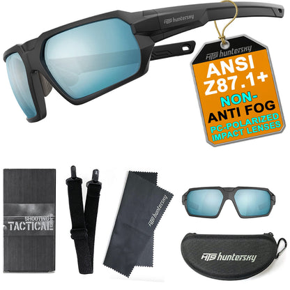 HTS HUNTERSKY Q37 Ballistic Tactical Impact Protection Anti Fog Shooting Glasses Military Grade Airsoft Range