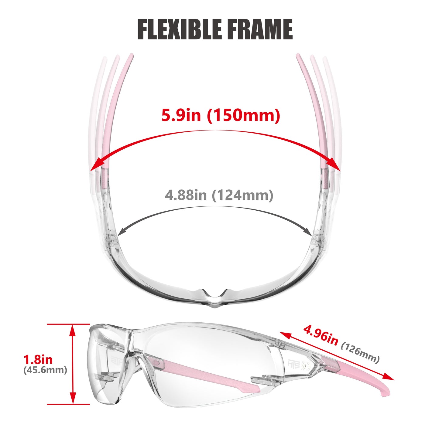 HTS HUNTERSKY S239 2 pack ANSI Z87.1 Anti-Fog Clear Safety Glasses Pickleball Youth Baseball Lab Chemistry Goggles Scratch Resistant