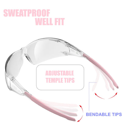 HTS HUNTERSKY S239 2 pack ANSI Z87.1 Anti-Fog Clear Safety Glasses Pickleball Youth Baseball Lab Chemistry Goggles Scratch Resistant