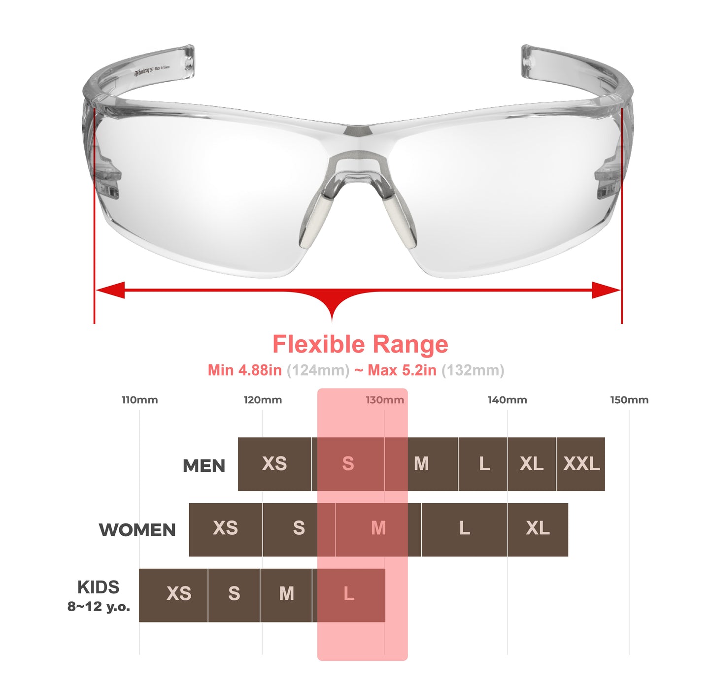 HTS HUNTERSKY S241 2 Pack Shooting Safety Glasses Anti Fog ANSI Z87.1 Small Size Clear and Tinted Lens for Lab Pickleball Cycling