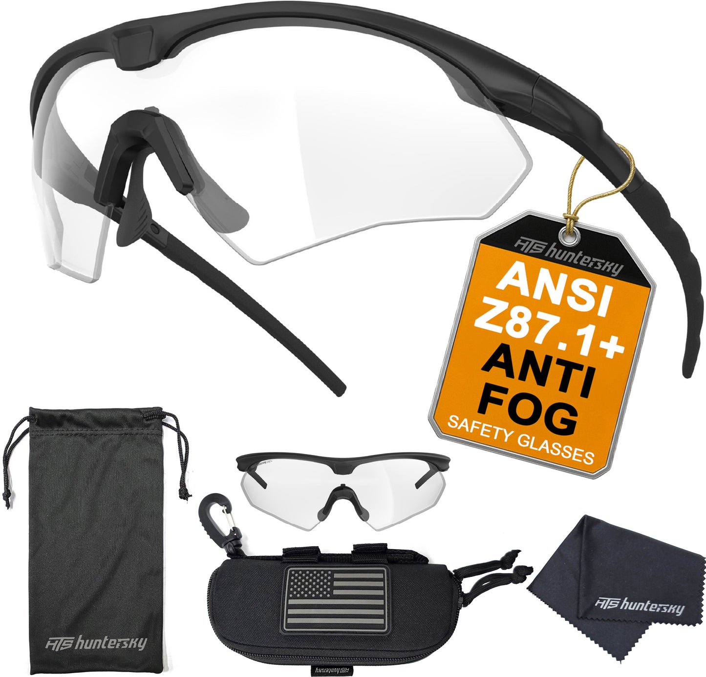 HTS HUNTERSKY S53 anti fog Tactical Shooting Range Safety Glasses Ballistic eye protection Hunting Airsoft Riding Pickleball