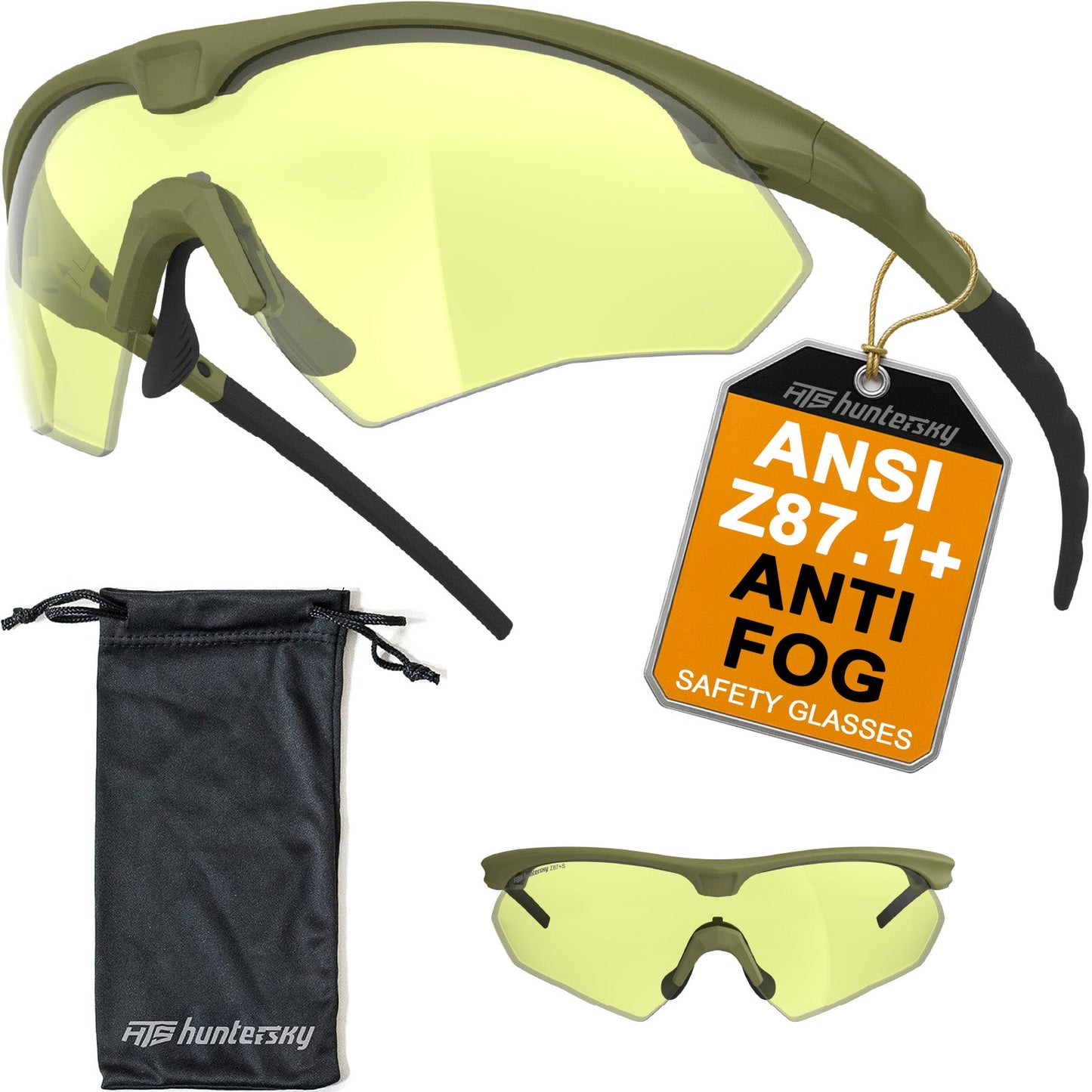HTS HUNTERSKY S53 anti fog Tactical Shooting Range Safety Glasses Ballistic eye protection Hunting Airsoft Riding Pickleball