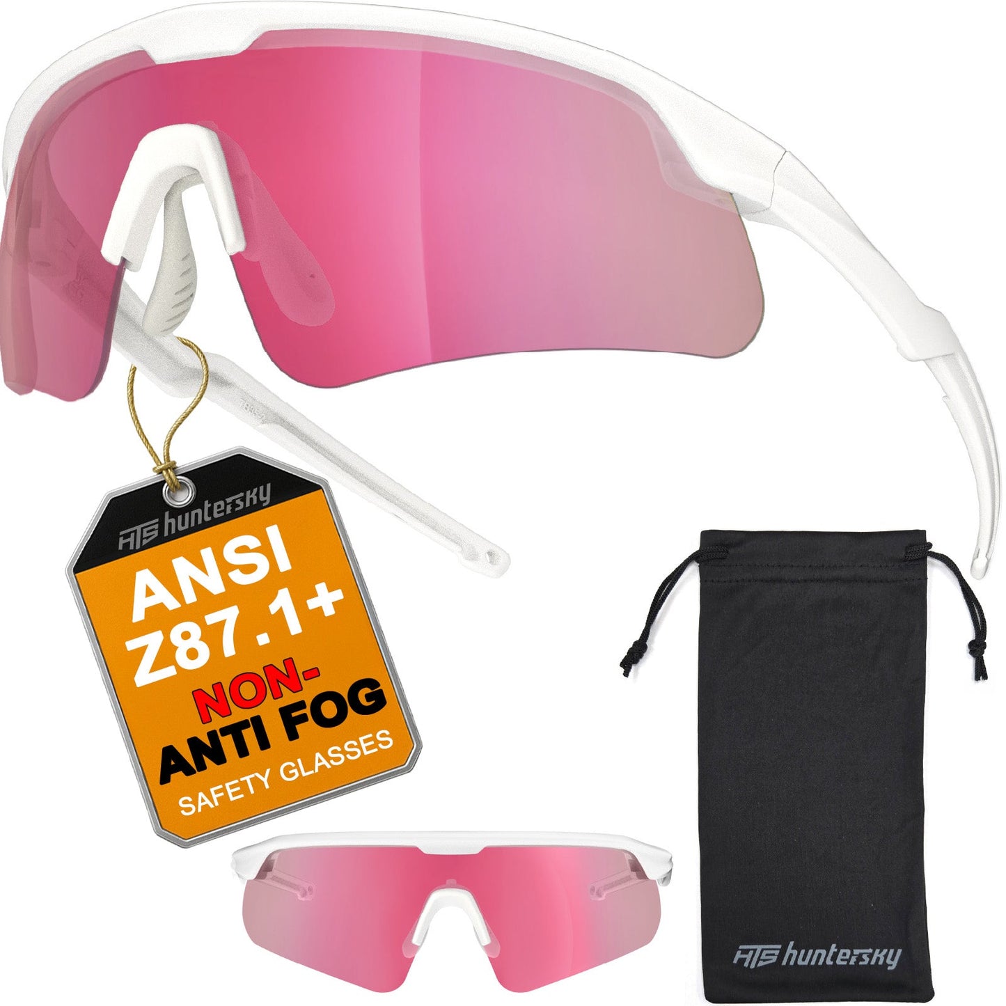 HTS HUNTERSKY S54 Eye Protection Anti Fog Sport Safety Glasses for Women Men Running Cycling Riding Pickleball Range