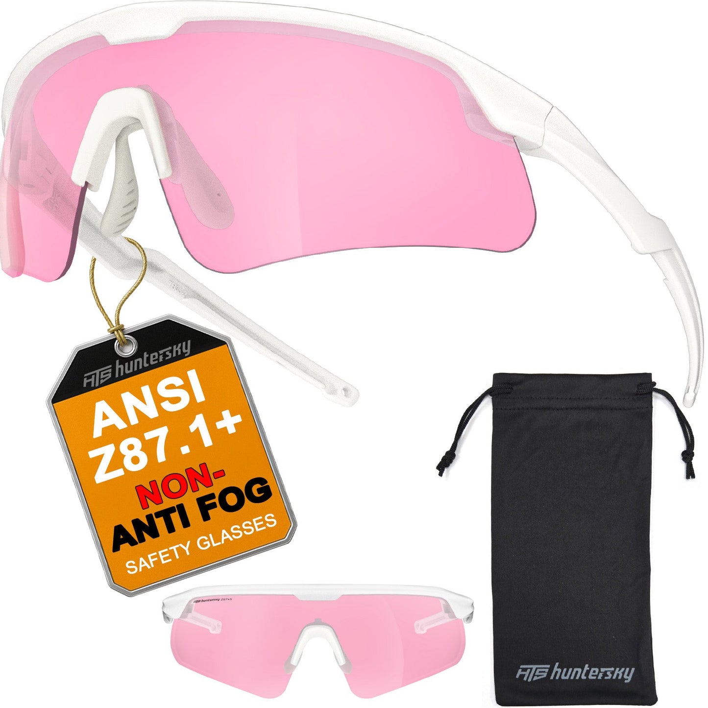 HTS HUNTERSKY S54 Eye Protection Anti Fog Sport Safety Glasses for Women Men Running Cycling Riding Pickleball Range
