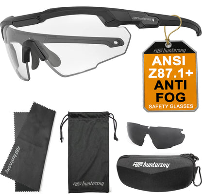 HTS HUNTERSKY S57 Ballistic Tactical Shooting Glasses ANSI Z87+ UV400 Protective Eyewear
