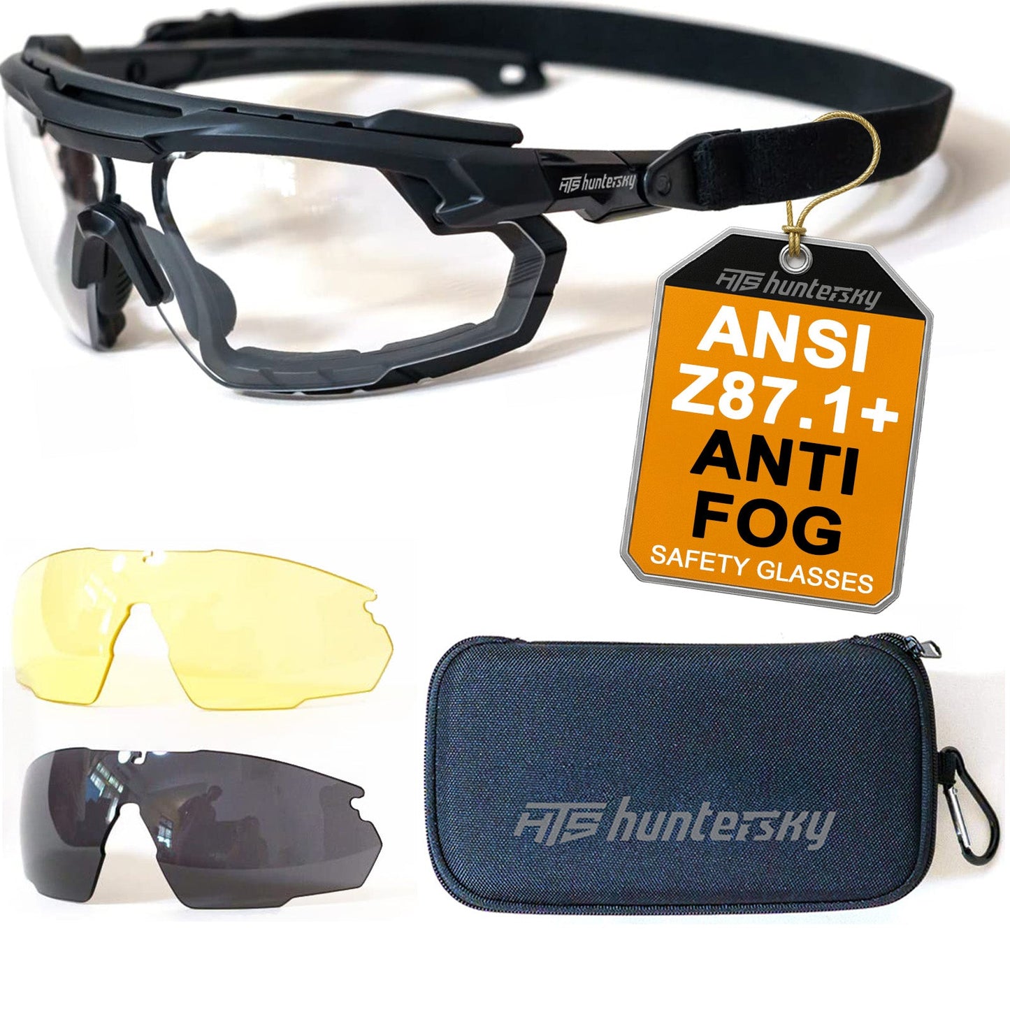 S57 Ballistic Shooting Glasses — 3-Lens Kit