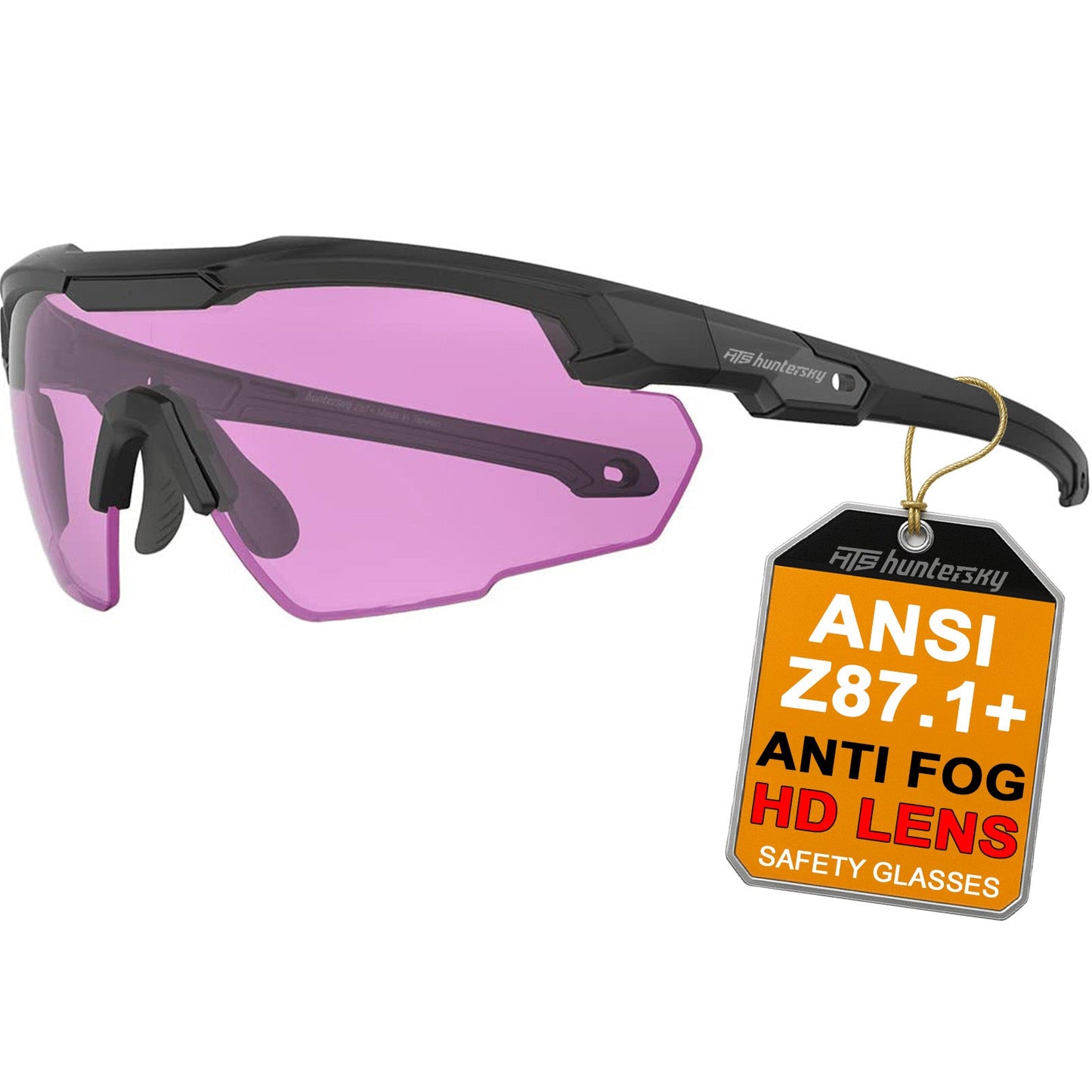 HTS HUNTERSKY S57 Ballistic Tactical Shooting Glasses ANSI Z87+ UV400 Protective Eyewear