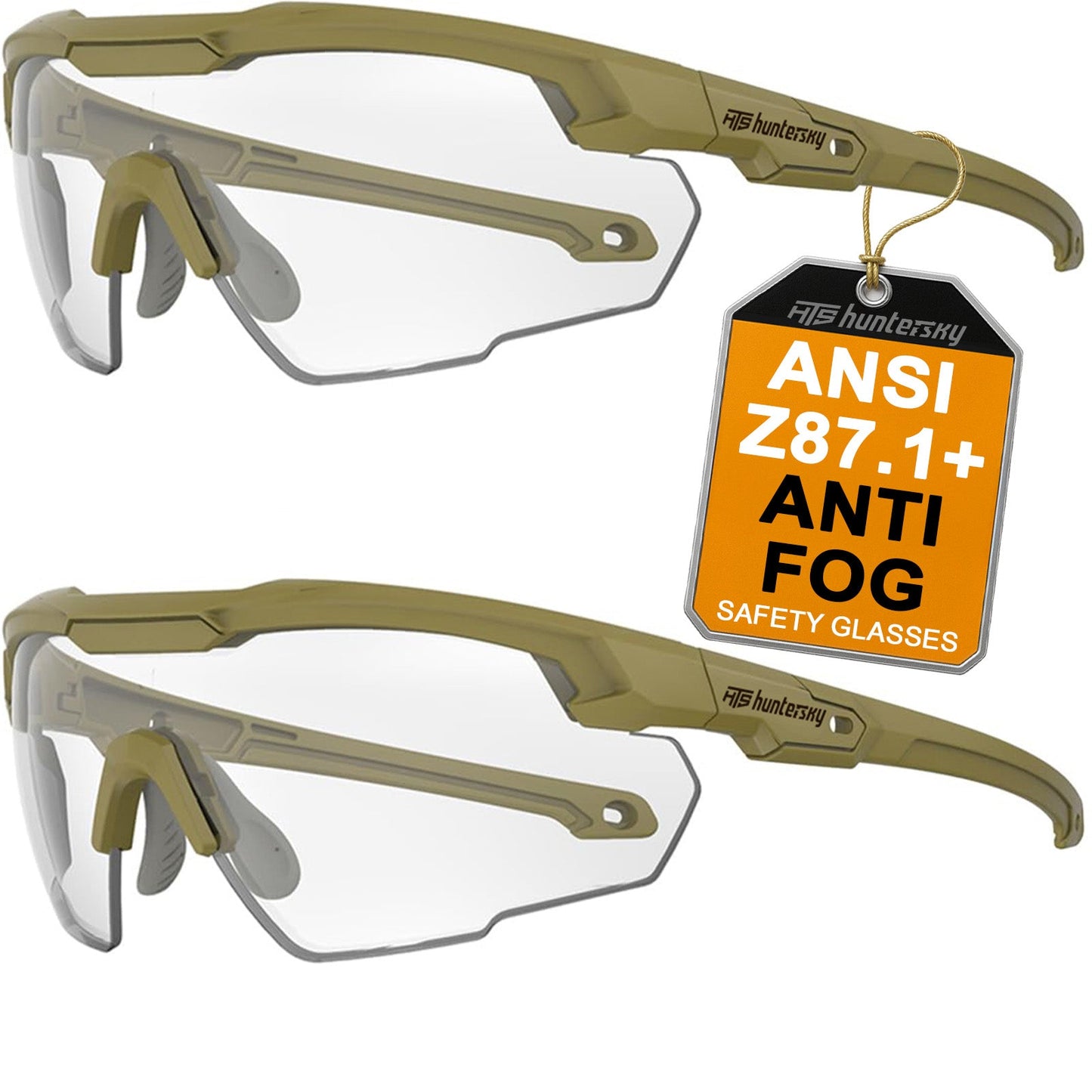 HTS HUNTERSKY S57 Ballistic Tactical Shooting Glasses ANSI Z87+ UV400 Protective Eyewear