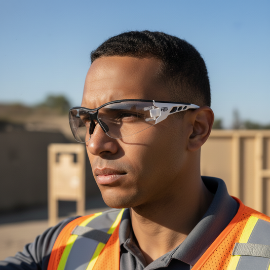 HTS HUNTERSKY E9532 Super Flexible Lightweight Anti Fog Wrap-Around U6 Clear Shooting Safety Glasses with ANSI Z87.1 Scratch Resist