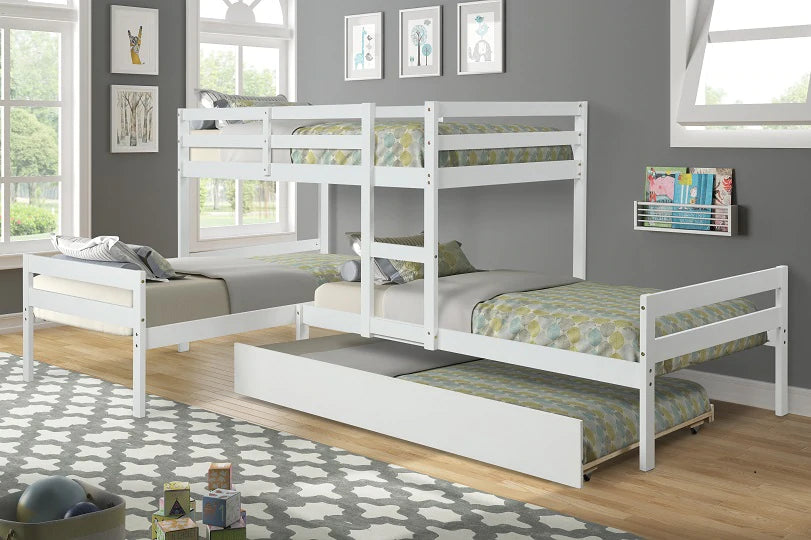 Full over full l best sale shaped bunk beds