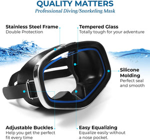 Adva-B ｜Adva Scuba Diving mask- Made in Silicone-Tempered Glass Lens Goggles