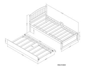 T0202W | Twin Sleigh Bed with Trundle